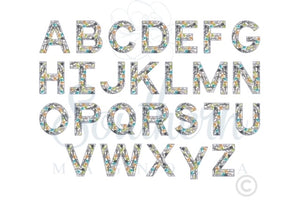 Shark Alphabet Embroidery Design Whole Alphabet