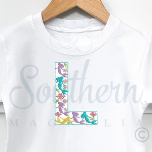 L Mermaid Alphabet Embroidery Design