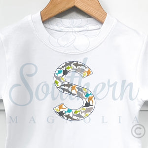 S Shark Alphabet Embroidery Design