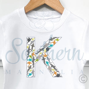 K Shark Alphabet Embroidery Design