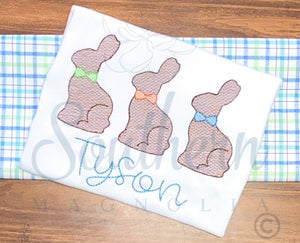Chocolate Boy Bunnies Sketch Fill Embroidery Design