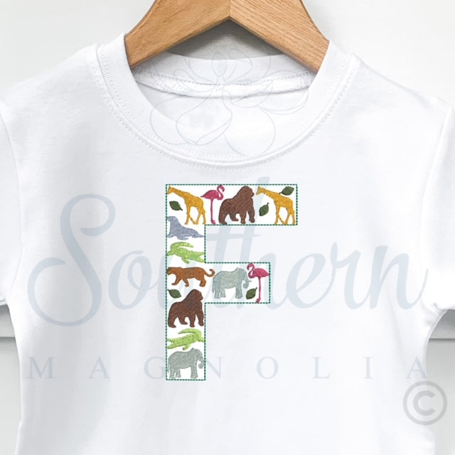 F Zoo Alphabet Embroidery Design