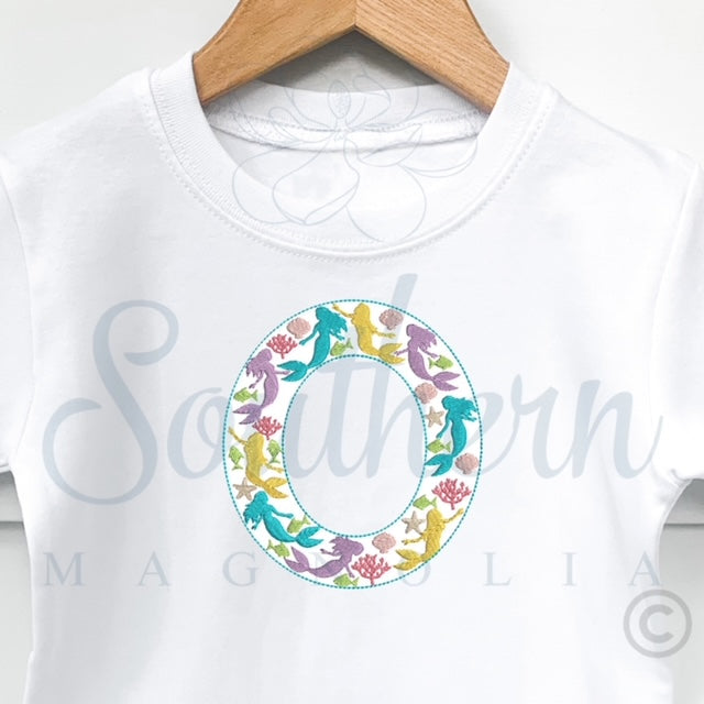 O Mermaid Alphabet Embroidery Design