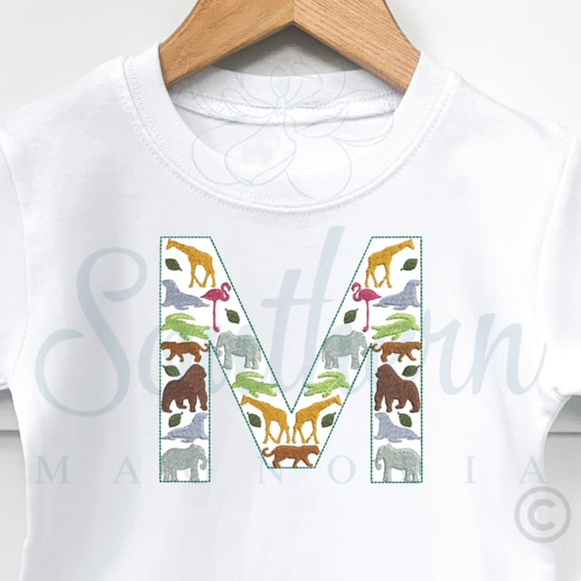 M Zoo Alphabet Embroidery Design