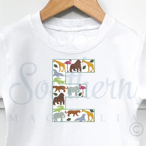E Zoo Alphabet Embroidery Design