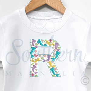 R Mermaid Alphabet Embroidery Design