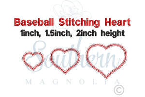 Baseball Stitching Heart Embroidery Design