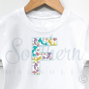 F Mermaid Alphabet Embroidery Design