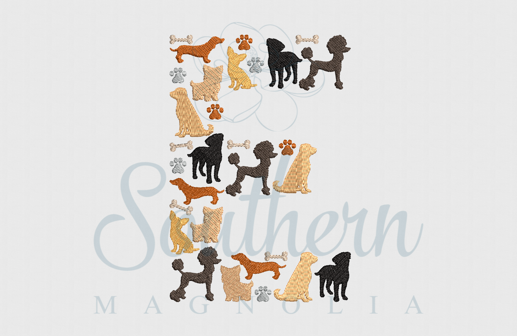 E Dog Solid Alphabet Embroidery Design