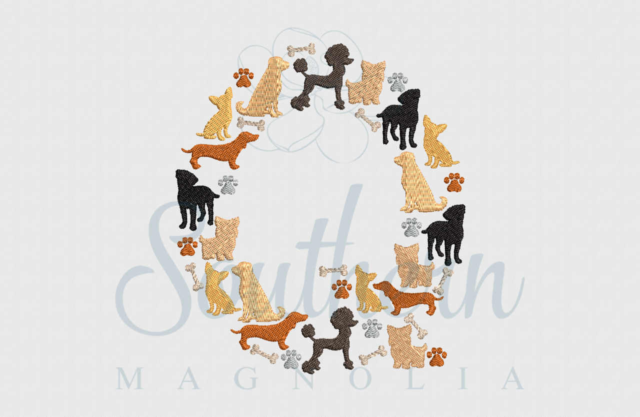 Q Dog Solid Alphabet Embroidery Design