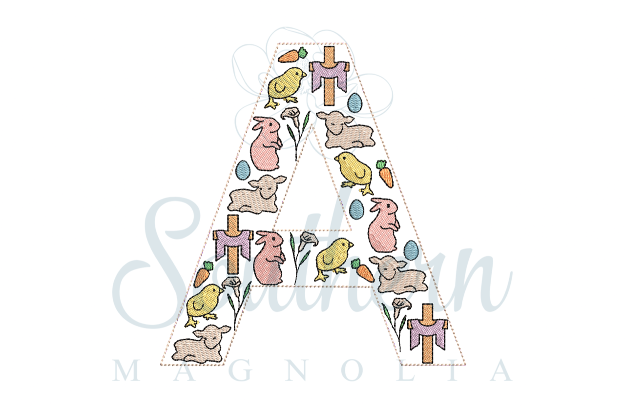 A Easter Alphabet Embroidery Design
