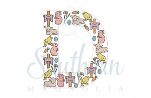 D Easter Alphabet Embroidery Design