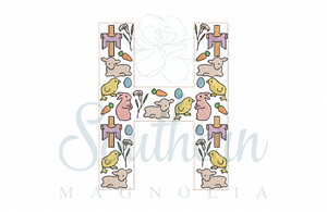 H Easter Alphabet Embroidery Design