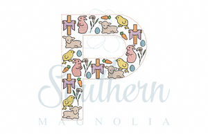 P Easter Alphabet Embroidery Design