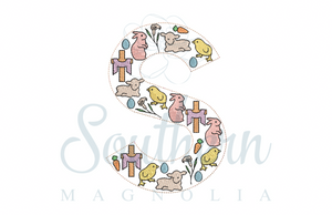 S Easter Alphabet Embroidery Design