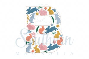 B Easter Floral Alphabet Embroidery Design