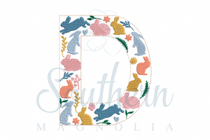 D Easter Floral Alphabet Embroidery Design