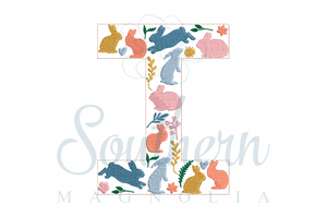 I Easter Floral Alphabet Embroidery Design