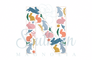 N Easter Floral Alphabet Embroidery Design