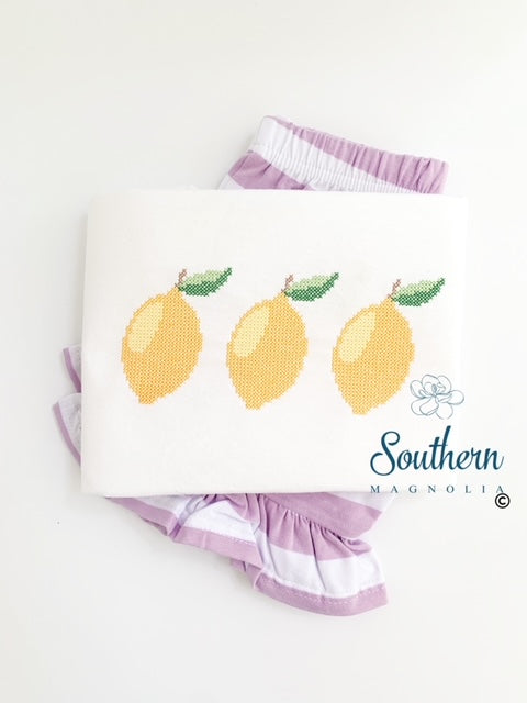 Lemons Cross Stitch Embroidery Design