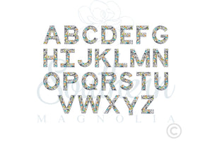 Shark Alphabet Embroidery Design Whole Alphabet