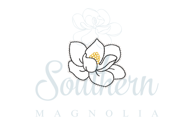 Magnolia Bean Stitch Feltie Embroidery Design