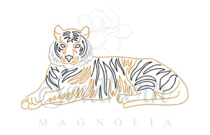 Tiger Bean Stitch Embroidery Design