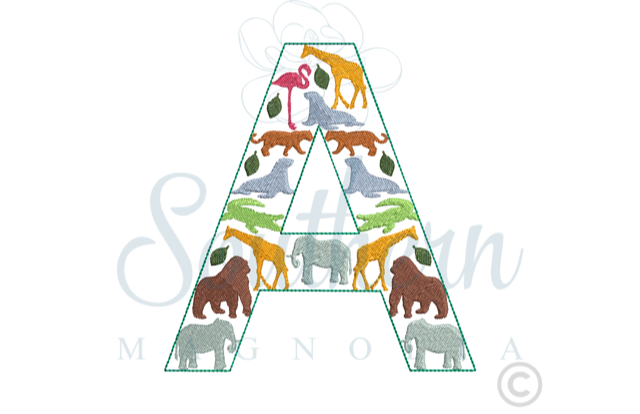 A Zoo Alphabet Embroidery Design