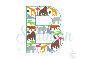 B Zoo Alphabet Embroidery Design