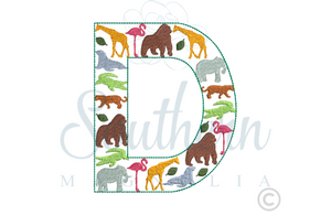 D Zoo Alphabet Embroidery Design