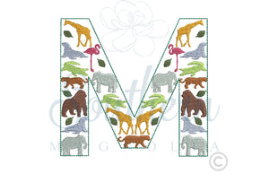 M Zoo Alphabet Embroidery Design