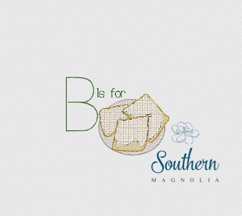 B is for Beignets Sketch Fill Embroidery Design
