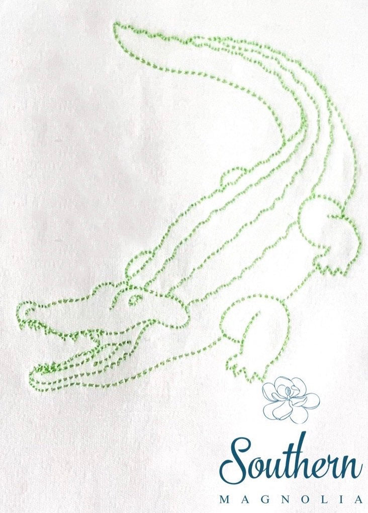 Alligator Outline Embroidery Design