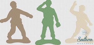 Army Men Sketch Filled Embroidery Design