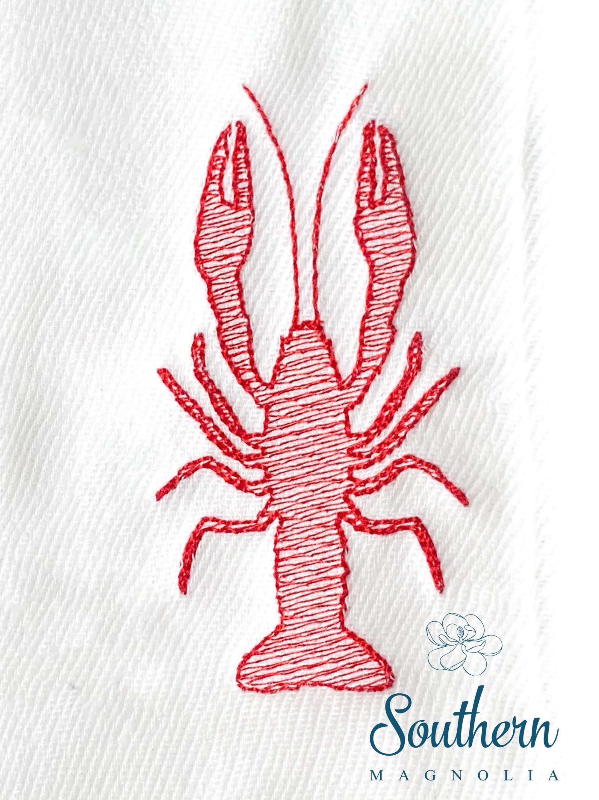 Crawfish Sketch Fill Embroidery Design