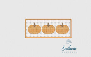Pumpkin Trio Faux Smock Embroidery Design