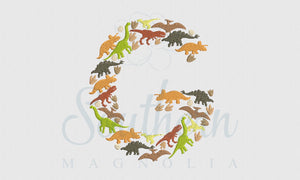 G Dinosaur Alphabet Embroidery Design