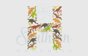 H Dinosaur Alphabet Embroidery Design