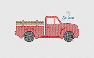 Pickup Truck Sketch Fill Embroidery Design
