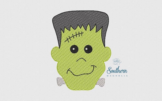 Frankenstein's Monster Sketch Fill Embroidery Design