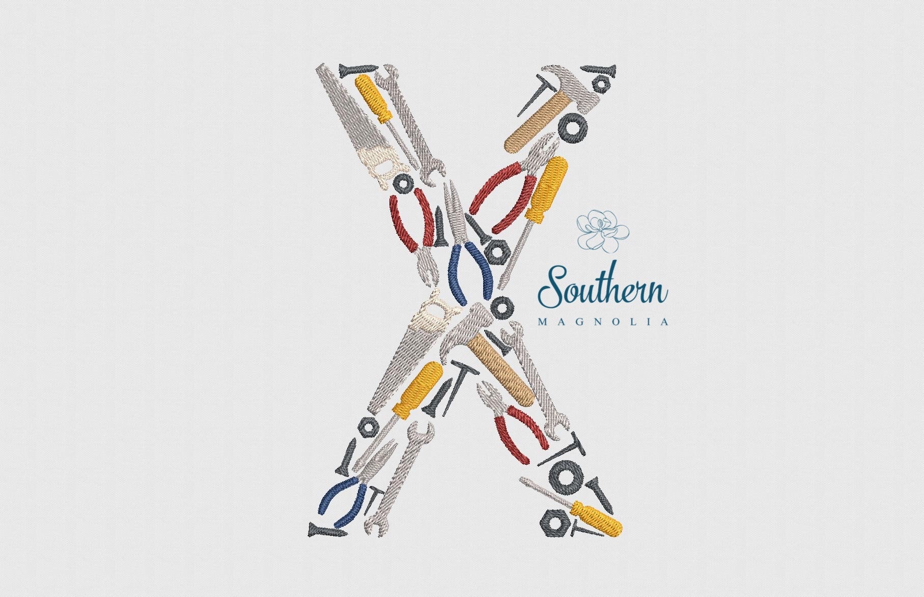 X Tools Alphabet Embroidery Design