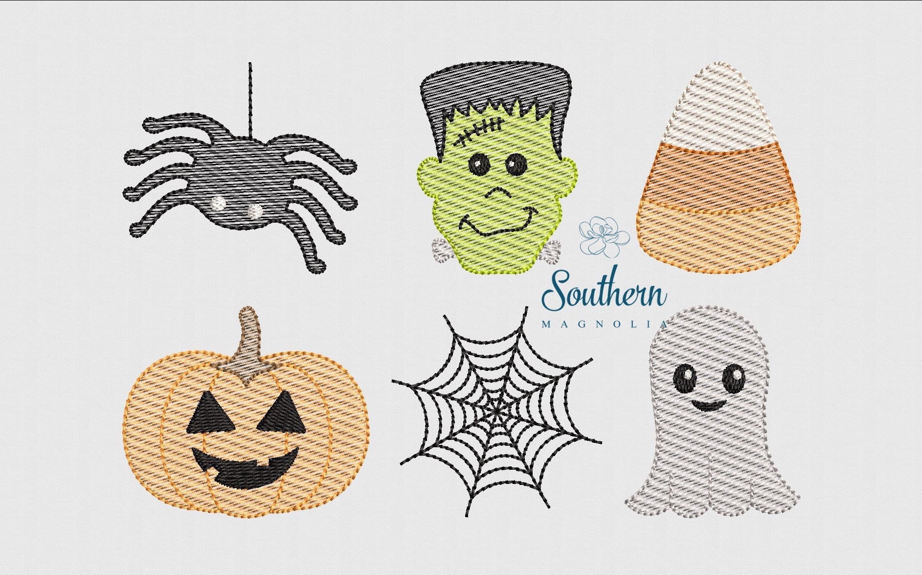 Halloween Build Your Own Design Sketch Fill Mini Machine Embroidery Design