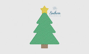 Christmas Tree Sketch Fill Machine Embroidery Design