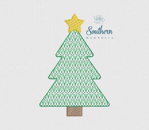 Decorative Christmas Tree Machine Embroidery Design
