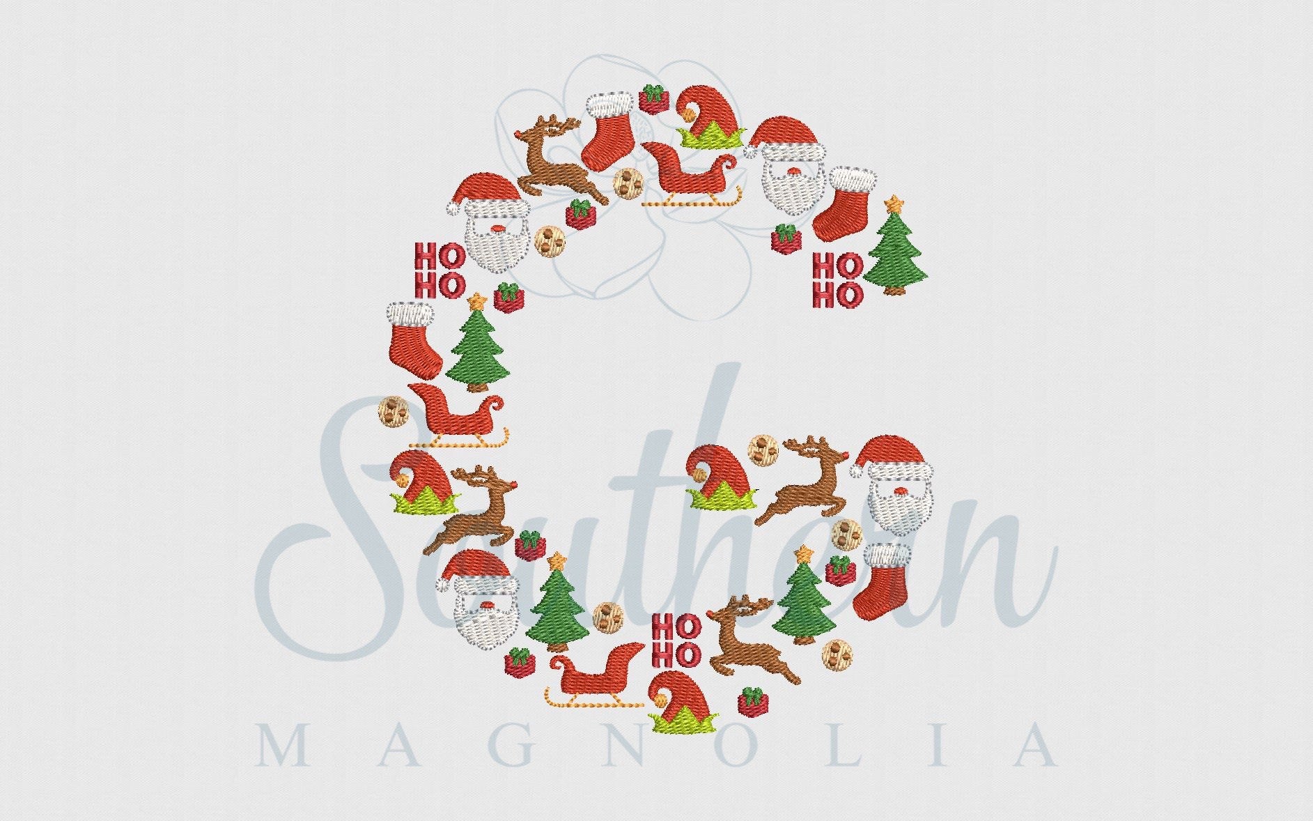 G Christmas Santa Alphabet Embroidery Design
