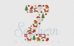 Z Christmas Santa Alphabet Embroidery Design