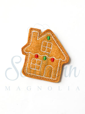 Gingerbread House Cookie Feltie Embroidery Design