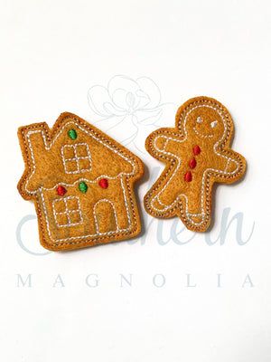 Gingerbread Man Cookie Feltie Embroidery Design