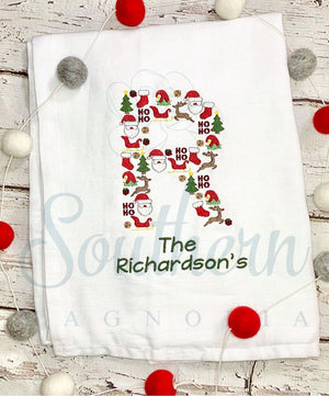 R Christmas Santa Alphabet Embroidery Design