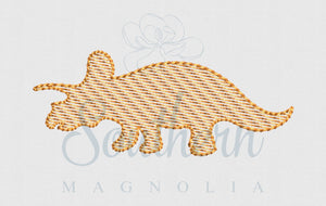 Triceratops Mini Sketch Fill Dinosaur Embroidery Design